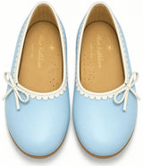 Beatrice Flat in Blue/Ecru