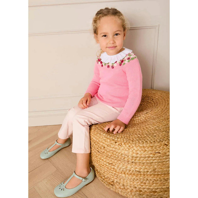 Strawberry Embroidered Jumper in Pink (12mths-6yrs)