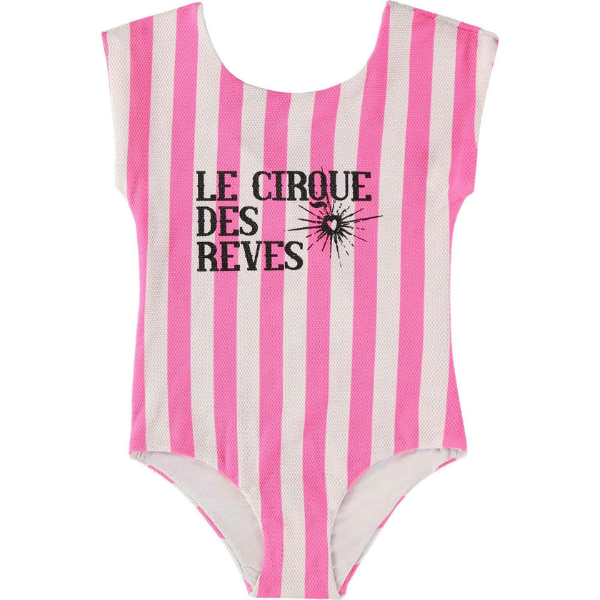 Pink Striped Bathing Suit