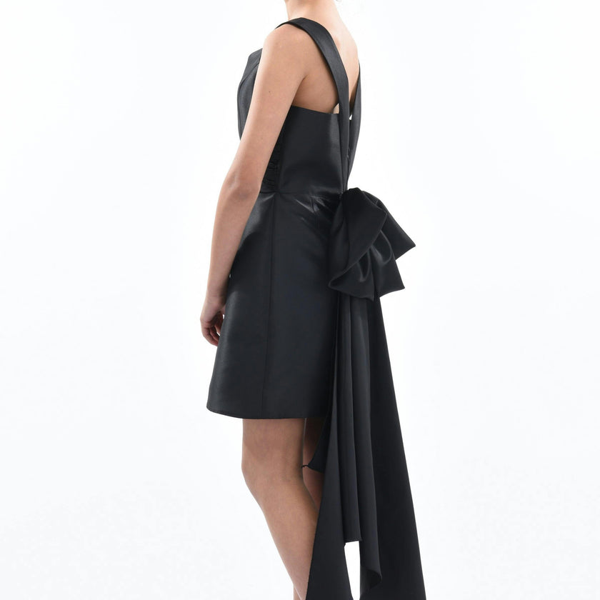 Black Isabel Back Bow Dress