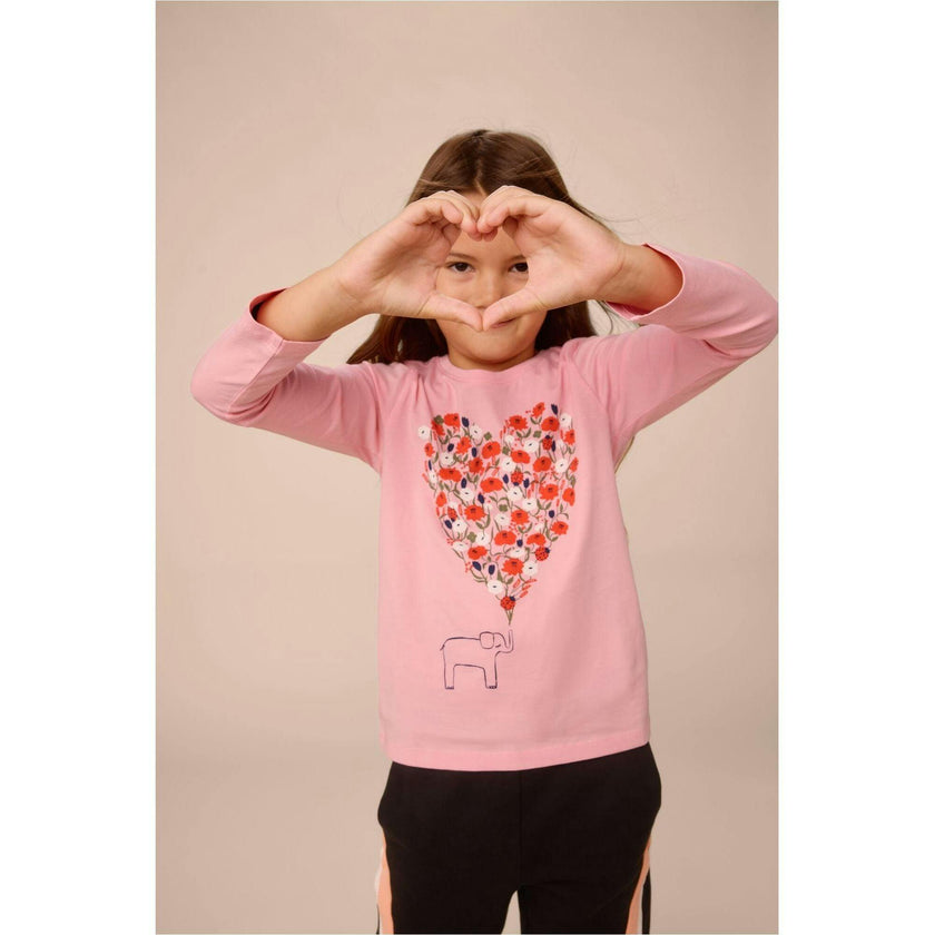 Heart Graphic Tee, Pink