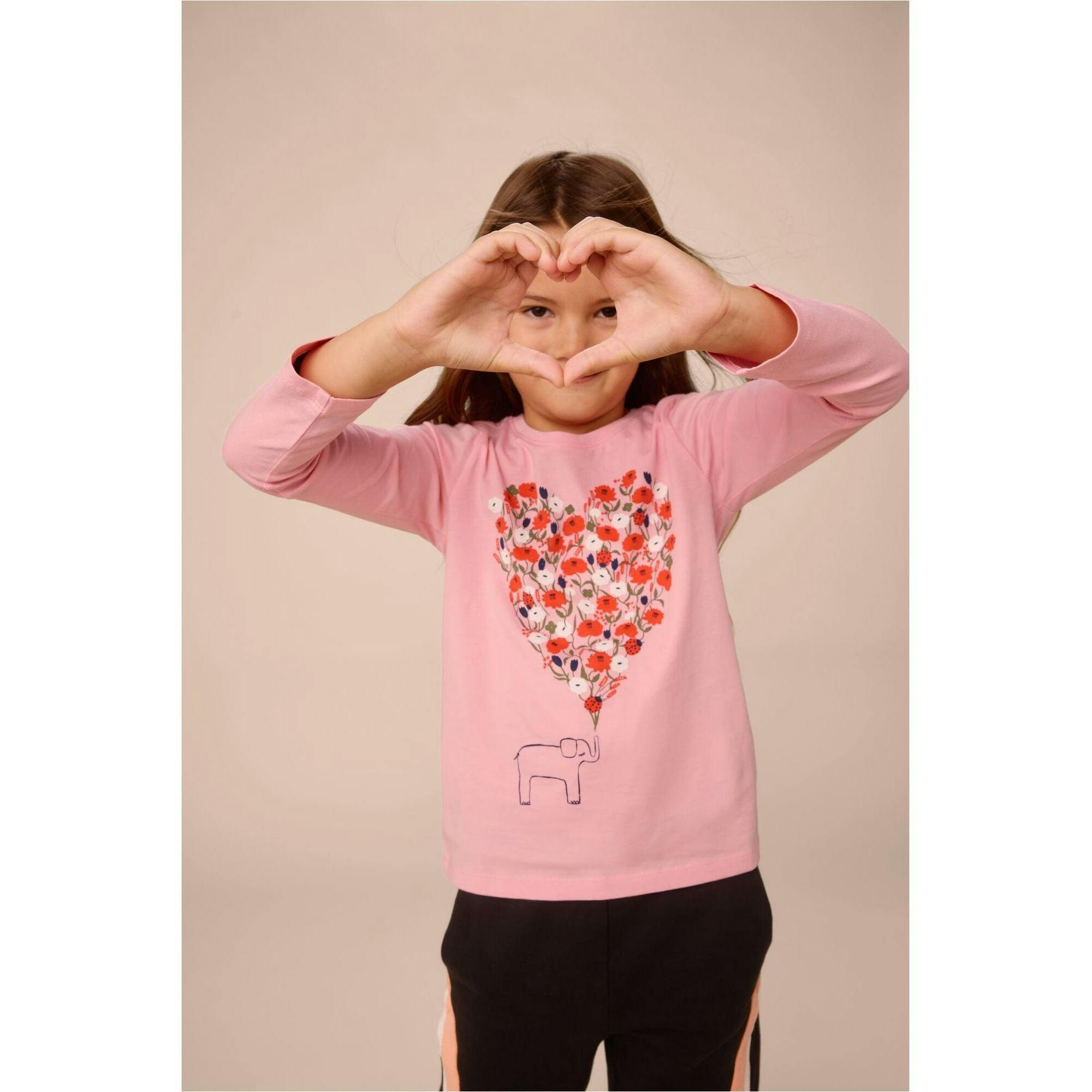 Heart Graphic Tee, Pink
