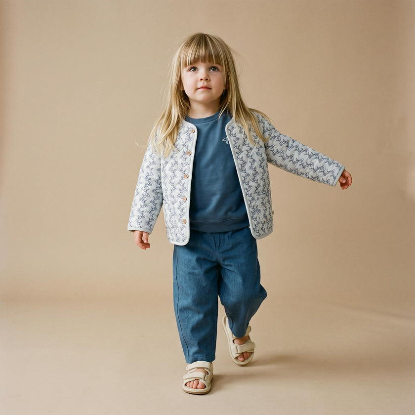 Organic Twill Barrel Pants - Navy