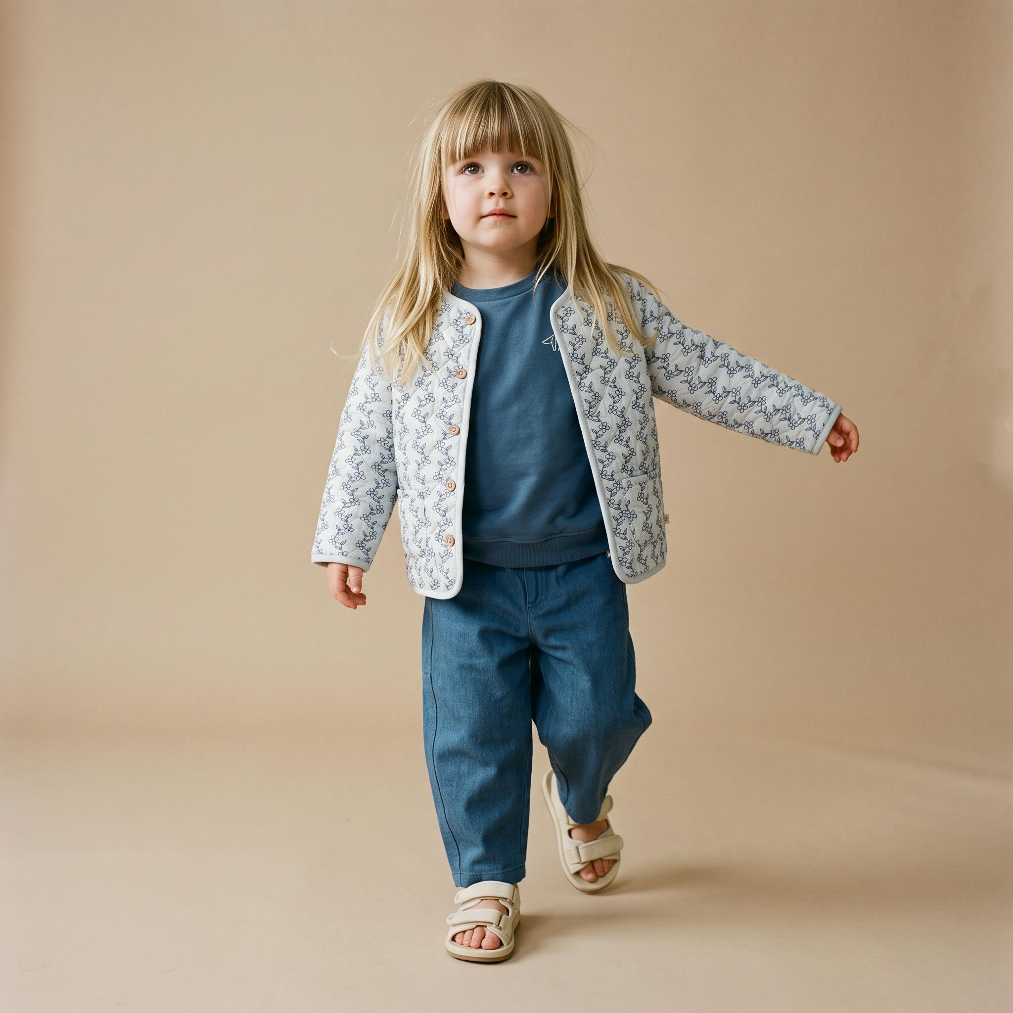 Organic Twill Barrel Pants - Navy