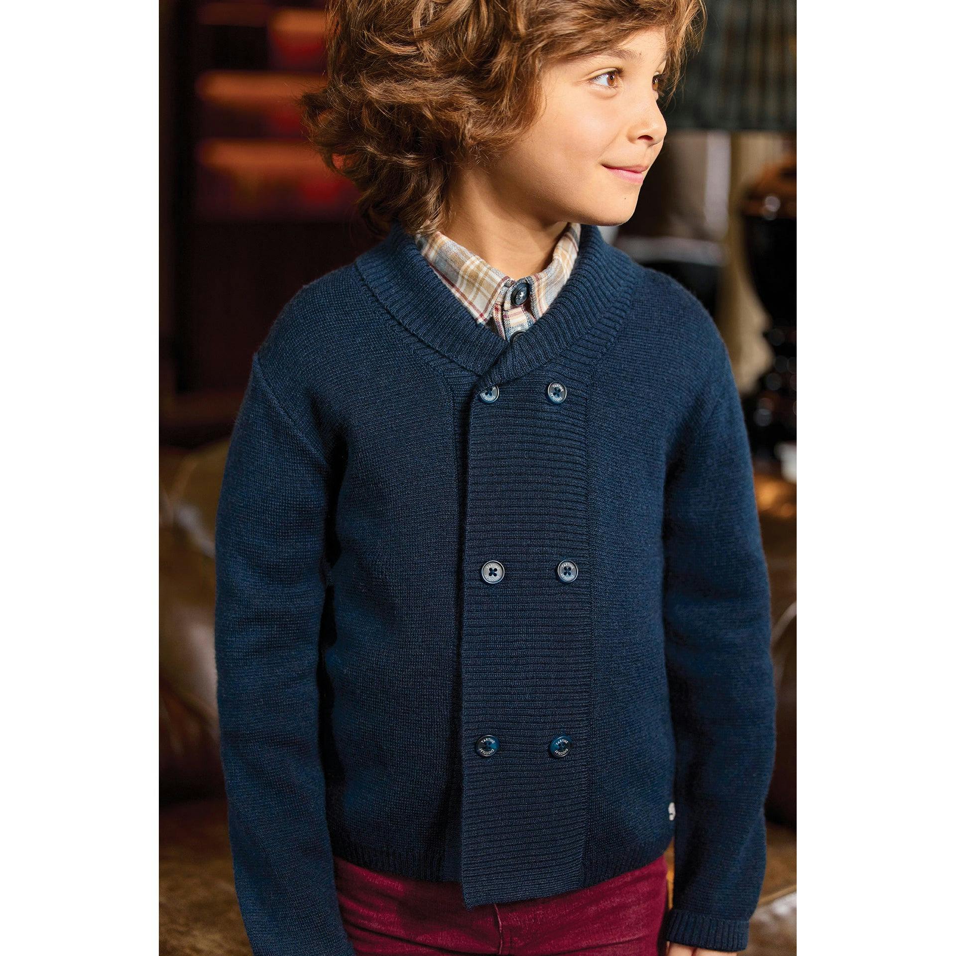 TARTINE ET CHOCOLAT Double Breasted Cardgian - Marine