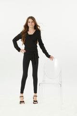 Ever Black Lightweight Rib Wrap Top