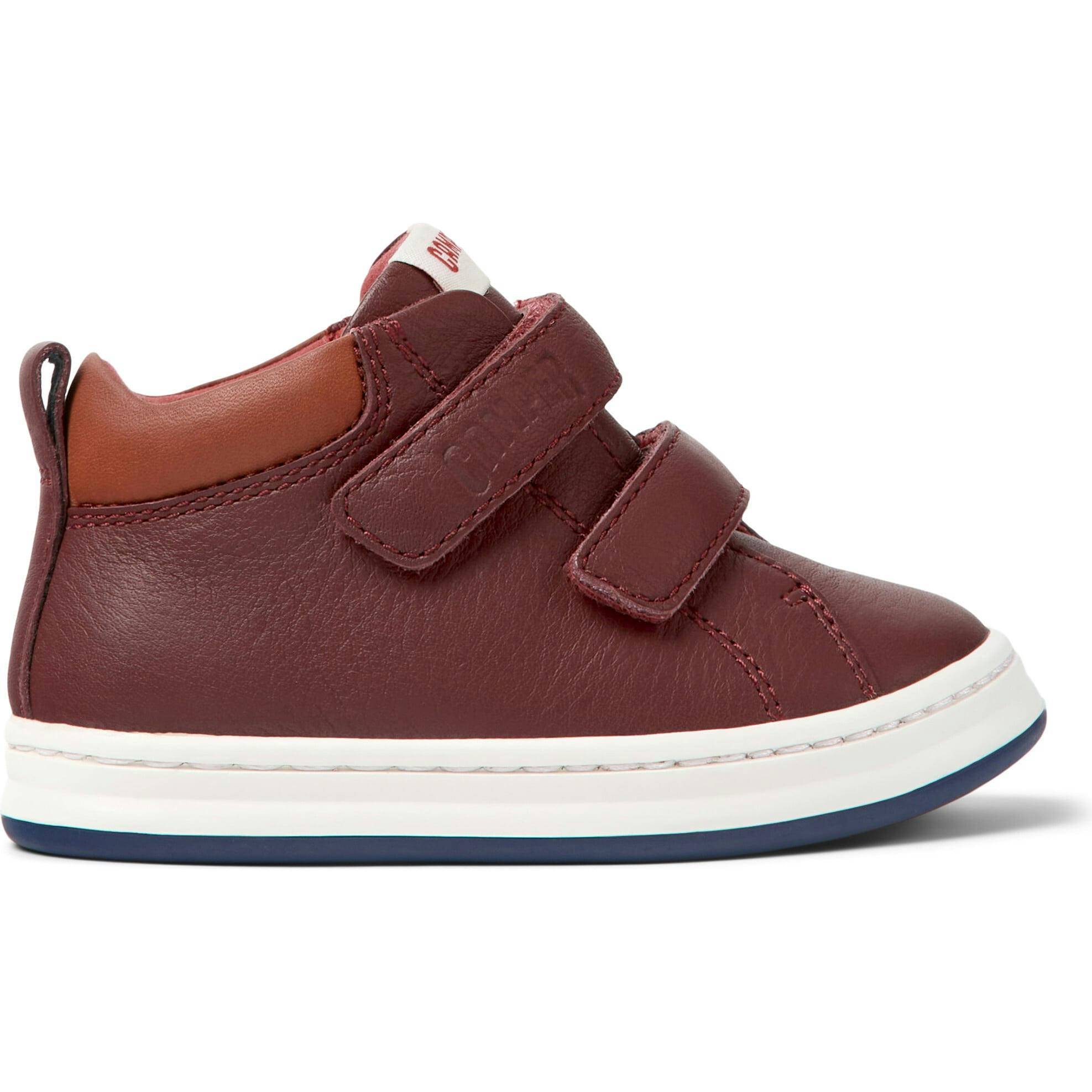 Runner Four 2-Velcro Strap Leather Sneakers, Burgundy