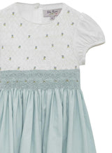 Rose Hand Smocked Dress in Sea Blue