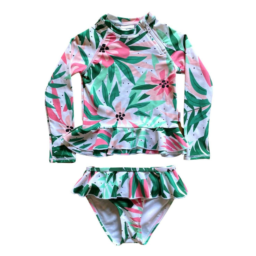 Reese 2-Piece Long Sleeve Peplum Top & Bottom Swimwear