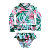 Reese 2-Piece Long Sleeve Peplum Top & Bottom Swimwear
