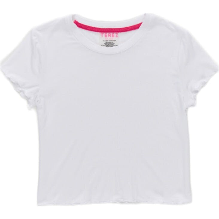 Girls Short Sleeve Lettuce Edge Tee in Black
