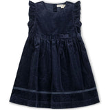 Organic Corduroy Flutter Sleeve Jumper Dress, Blue