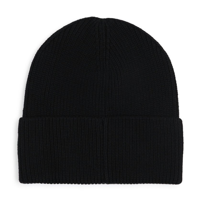 Black Knit Logo Beanie