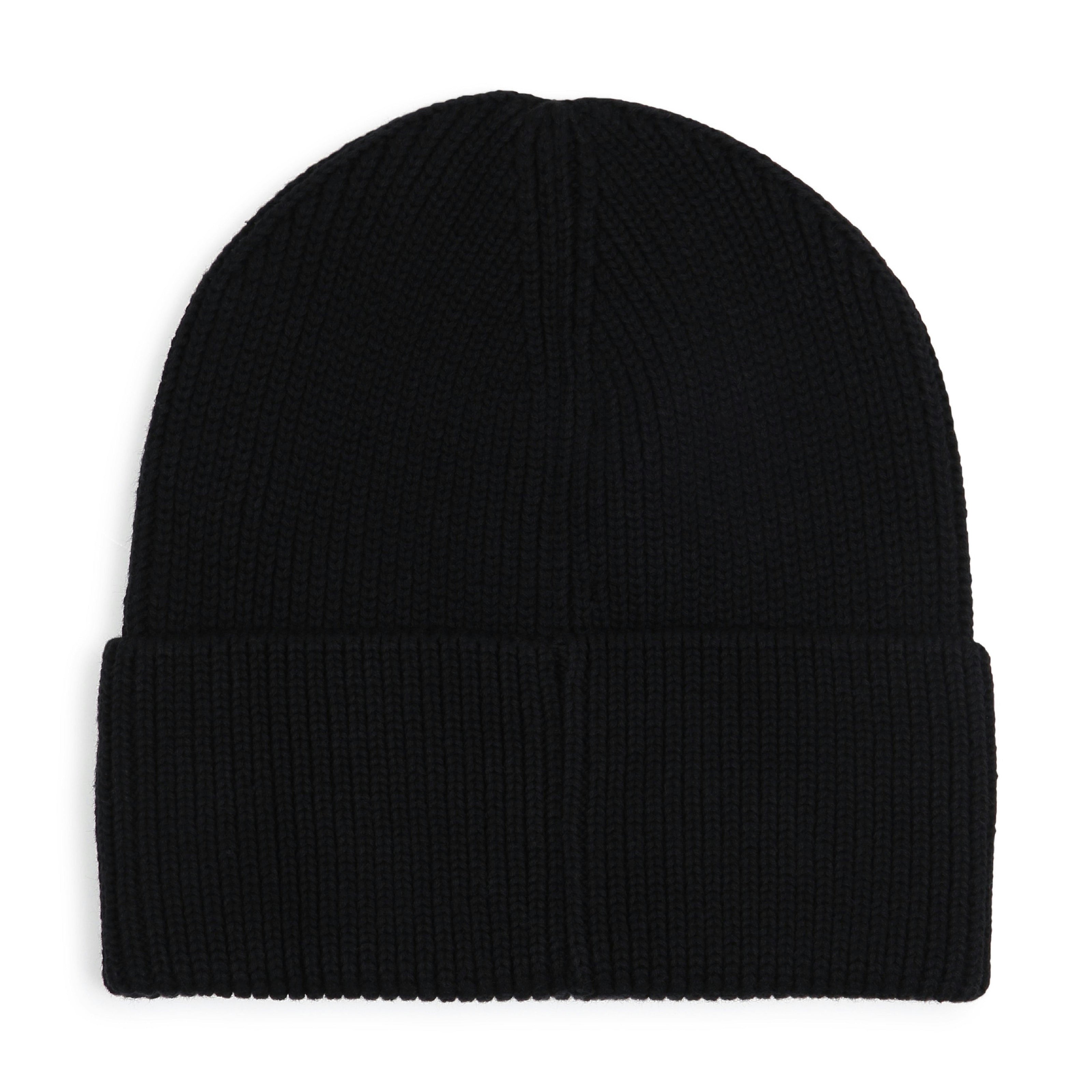 Black Knit Logo Beanie