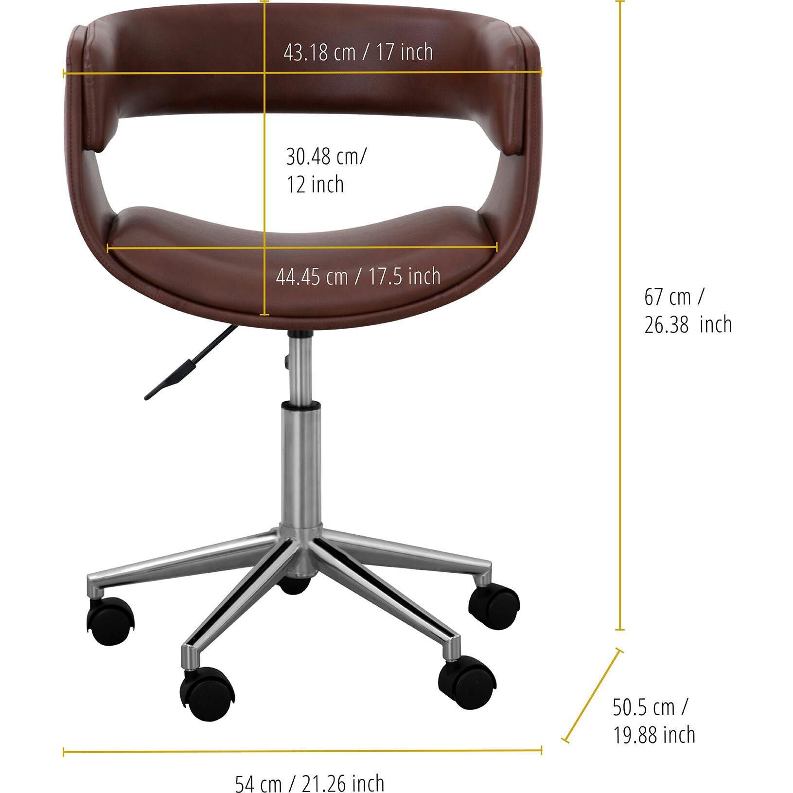 Modern PU Leather Office Chair with Adjustable-Height Ergonomic Mid-Back Seat