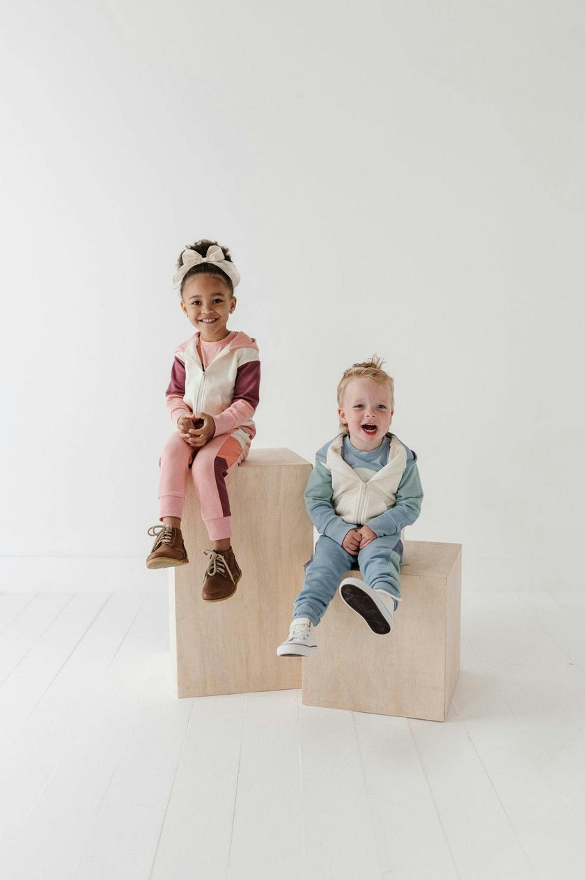 Girls Long Sleeve Track Set in Mellow Rose