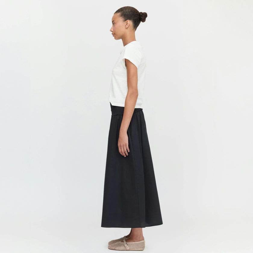 The Delphine Nap Skirt - Black Cotton