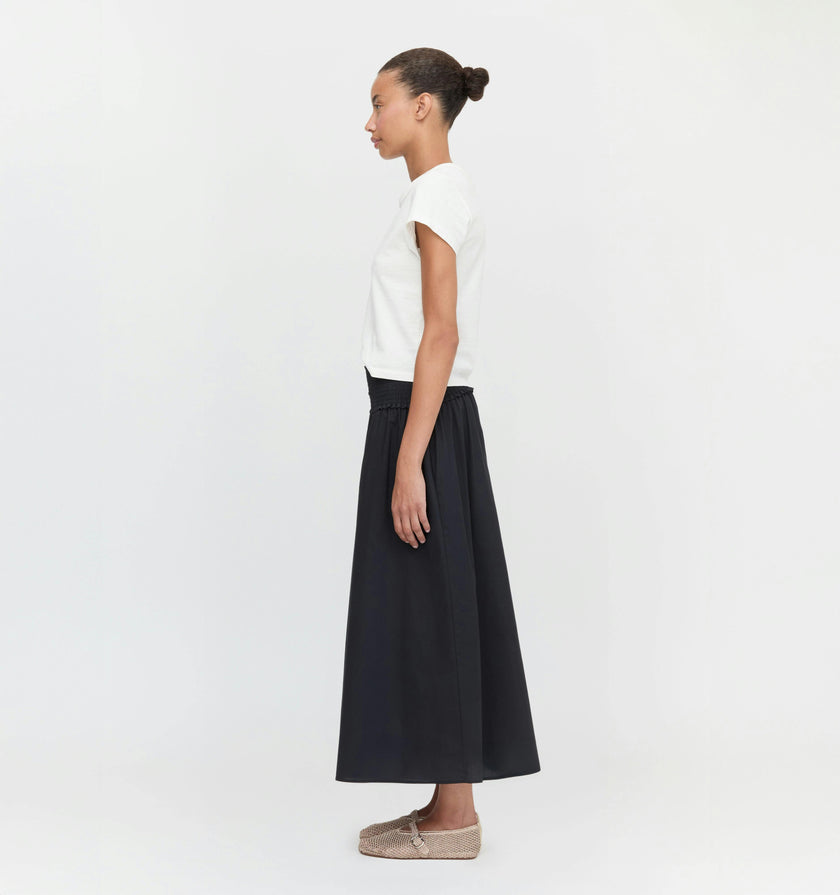 The Delphine Nap Skirt - Black Cotton