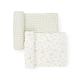 Stretch Knit Swaddle Blanket 2 Pack - Rainbows