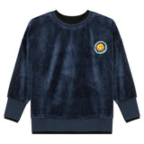 Velour Ribbed Long Sleeve Sweatshirt