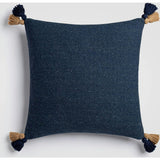 Bayside Tassel Blue & White Coastal Accent Pillow