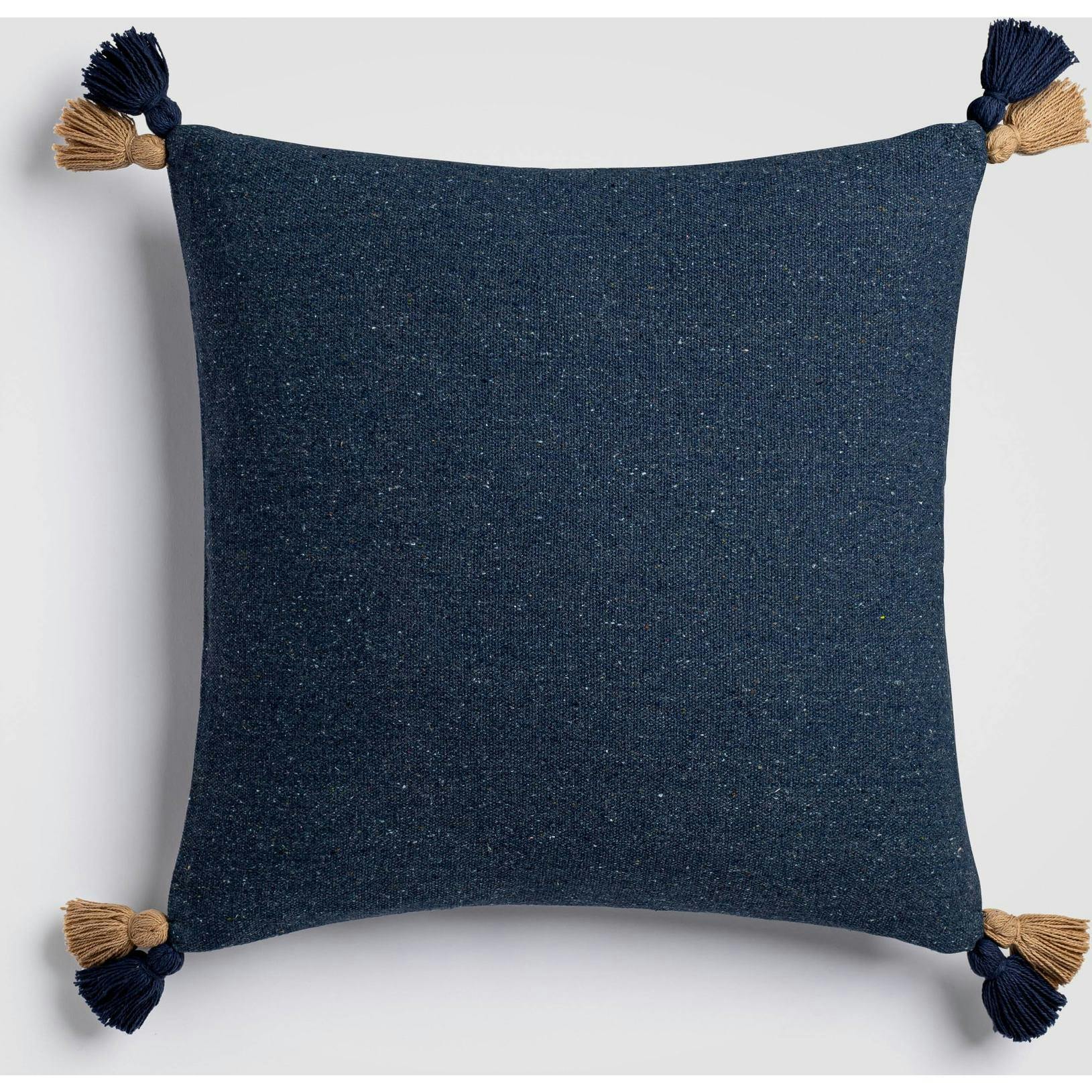 Bayside Tassel Blue & White Coastal Accent Pillow