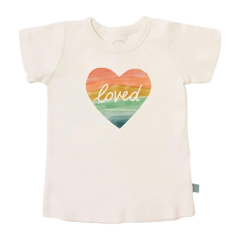 graphic tee | loved rainbow heart