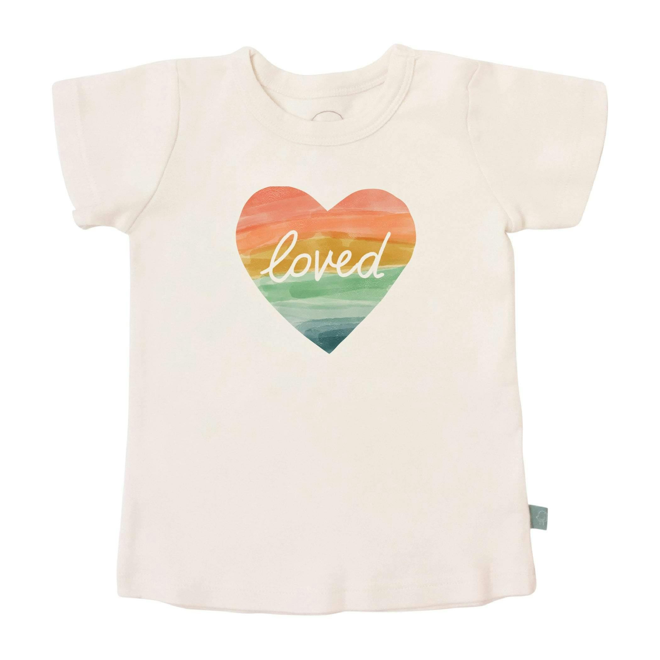 graphic tee | loved rainbow heart