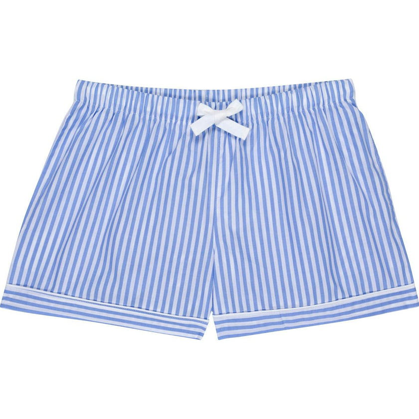 Women's Braddock Classic Boxer Shorts - Blue Stripe Organic Cotton Poplin