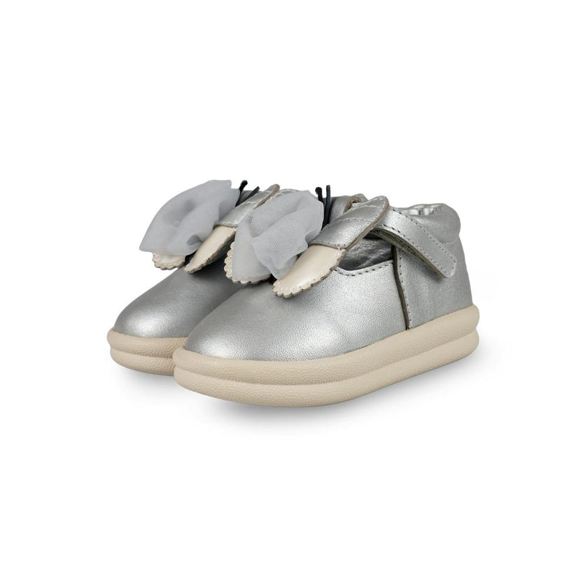 Vlindy Shoes | Silver Grey Metallic Leather
