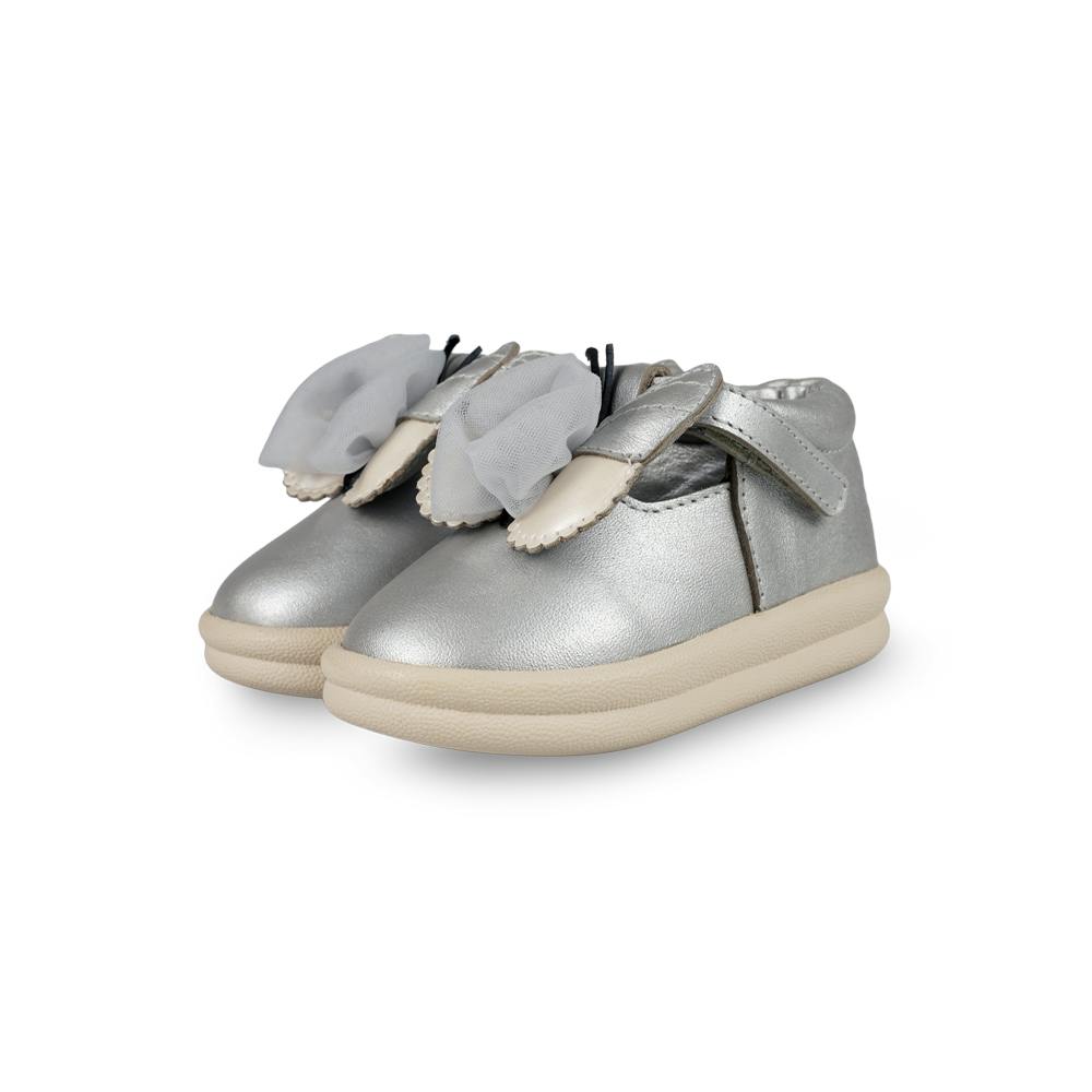 Vlindy Shoes | Silver Grey Metallic Leather