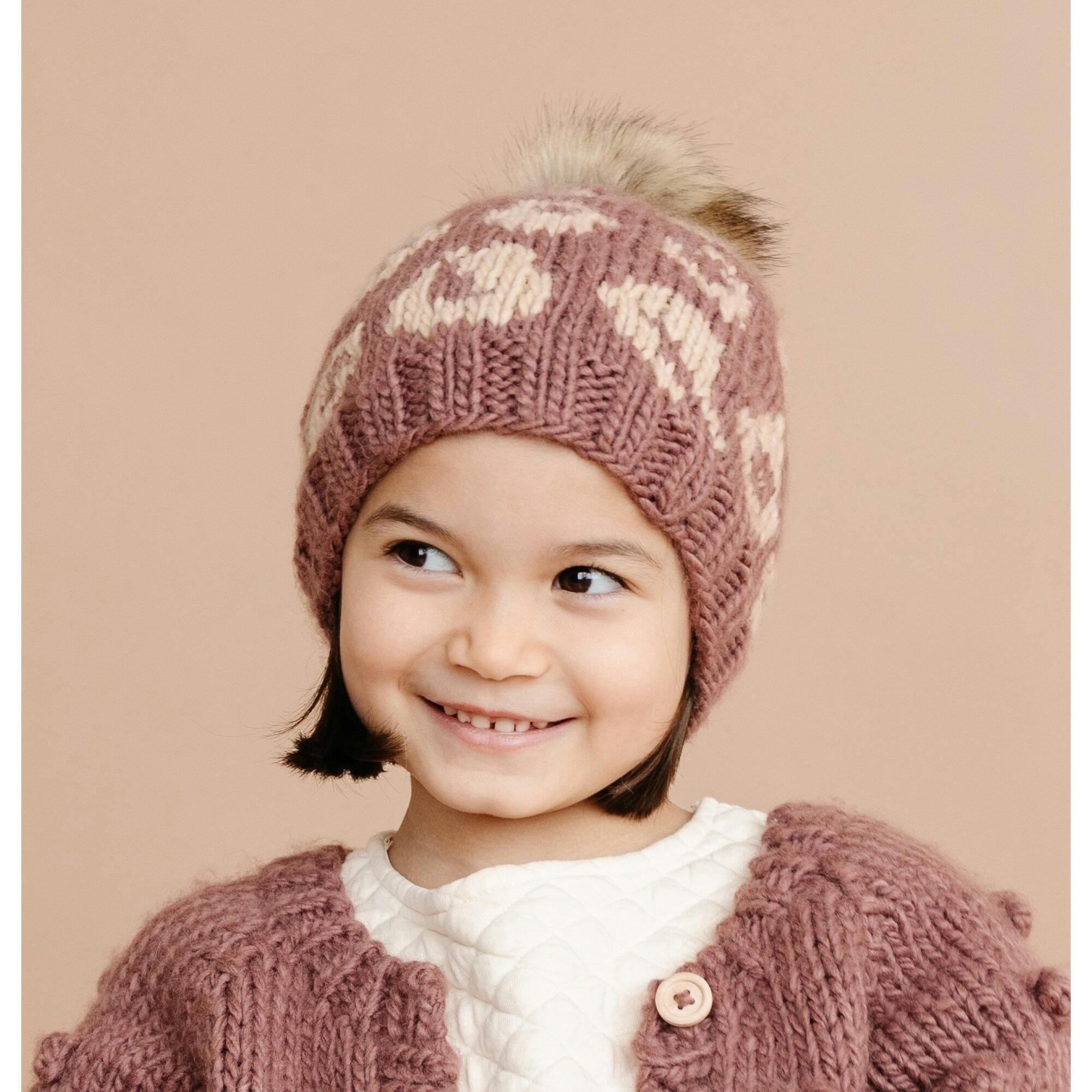 Cheetah Hat, Mauve/Latte