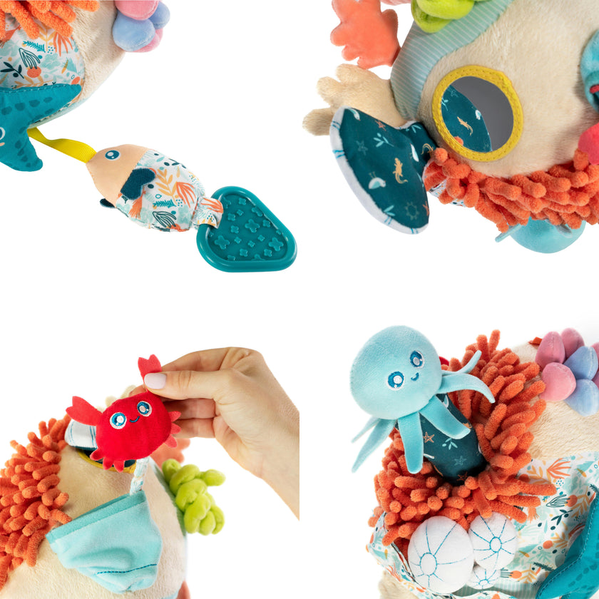 Sensorial Reef Plush Ocean Themed Baby Toy with Teething Elements