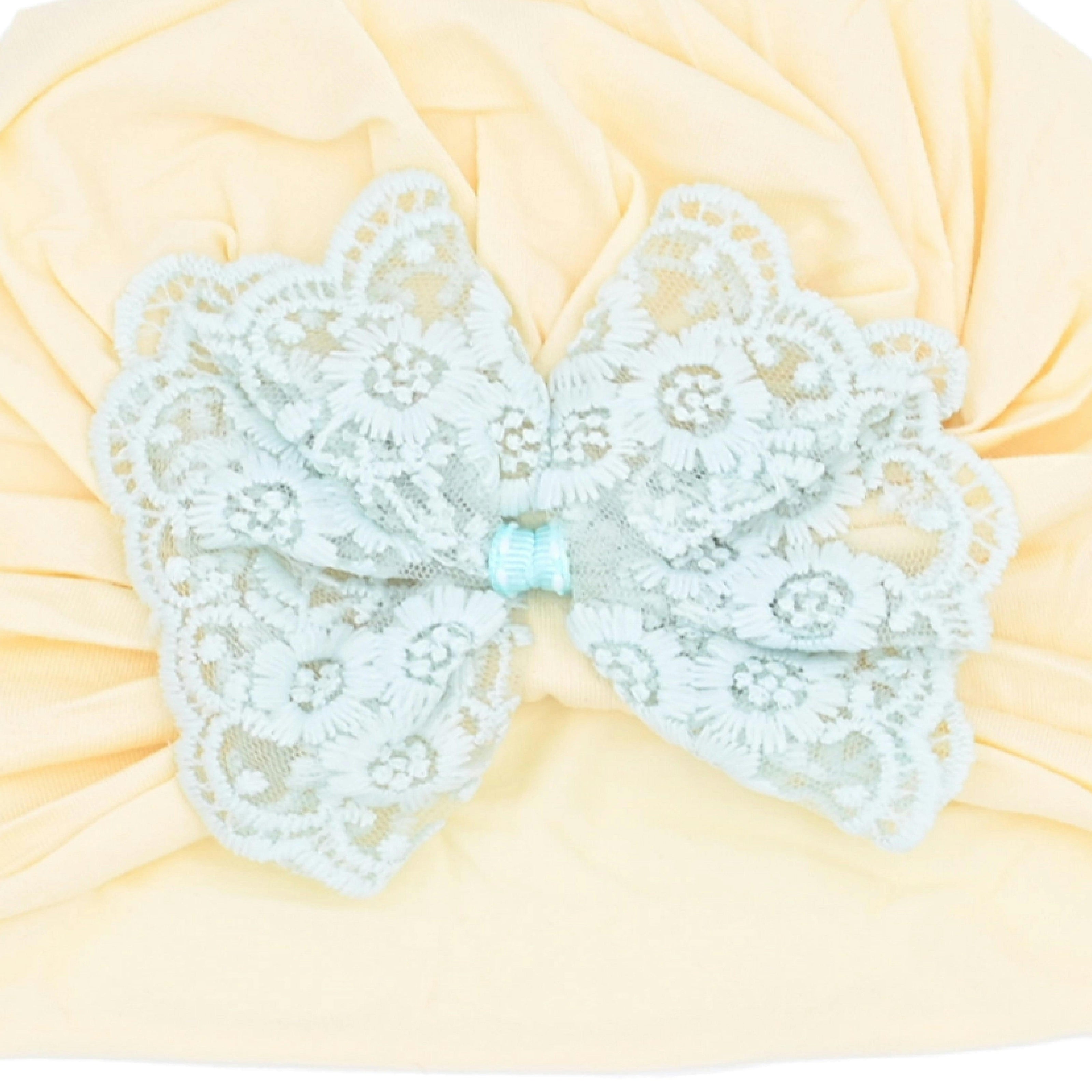 Lace Bow Hat & Sock Gift Set
