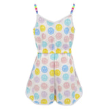 Happy Emoji Beaded Hearts Romper