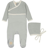 Classic Wrap Footie & Hat Set Blue Dawn