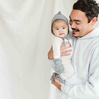 STAY ON 2-PACK MITTS | BOULDER + BIRCH — Bamboo Organic Cotton Blend, 0–6M