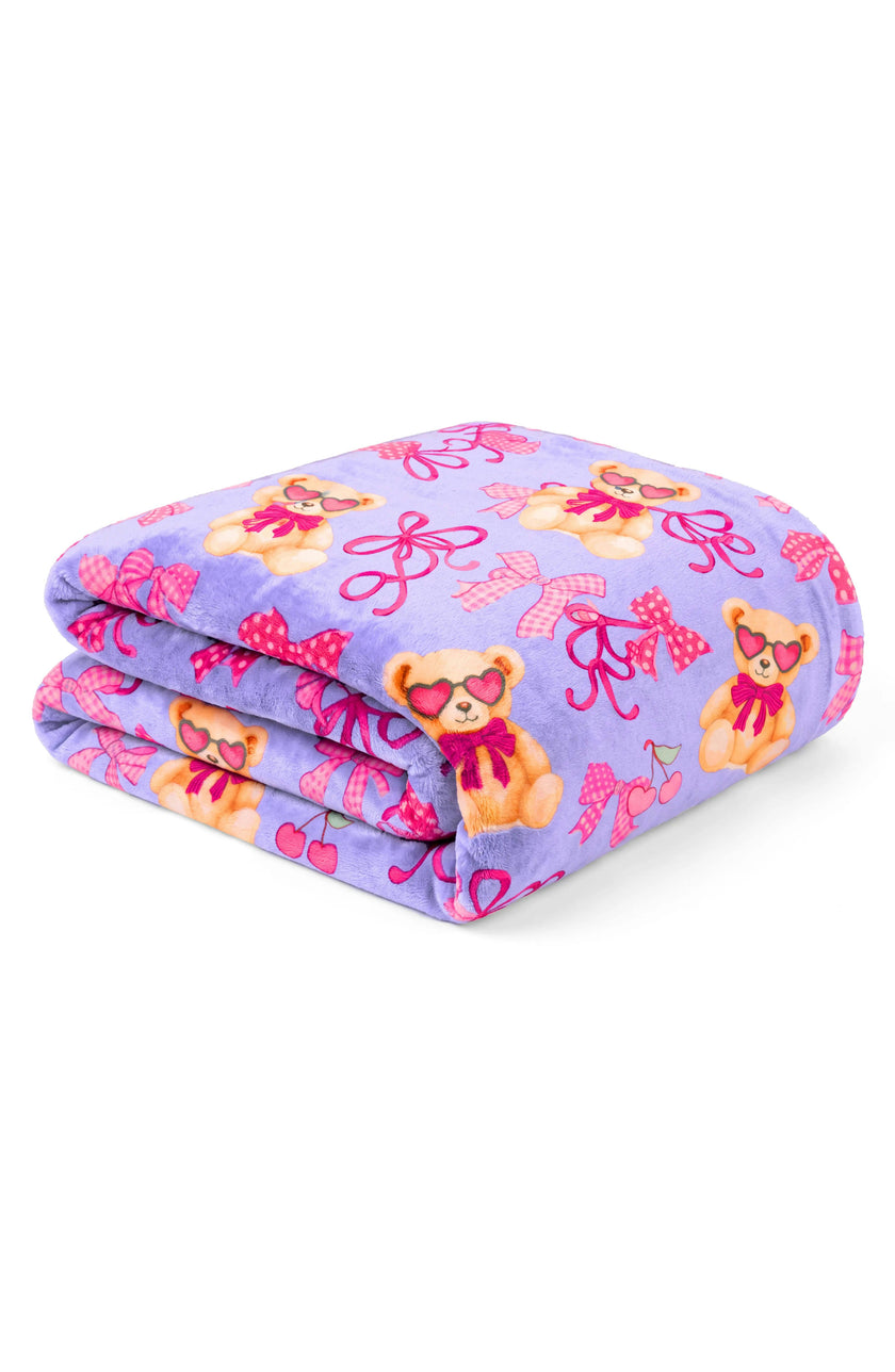 Teddy Bows Plush Blanket