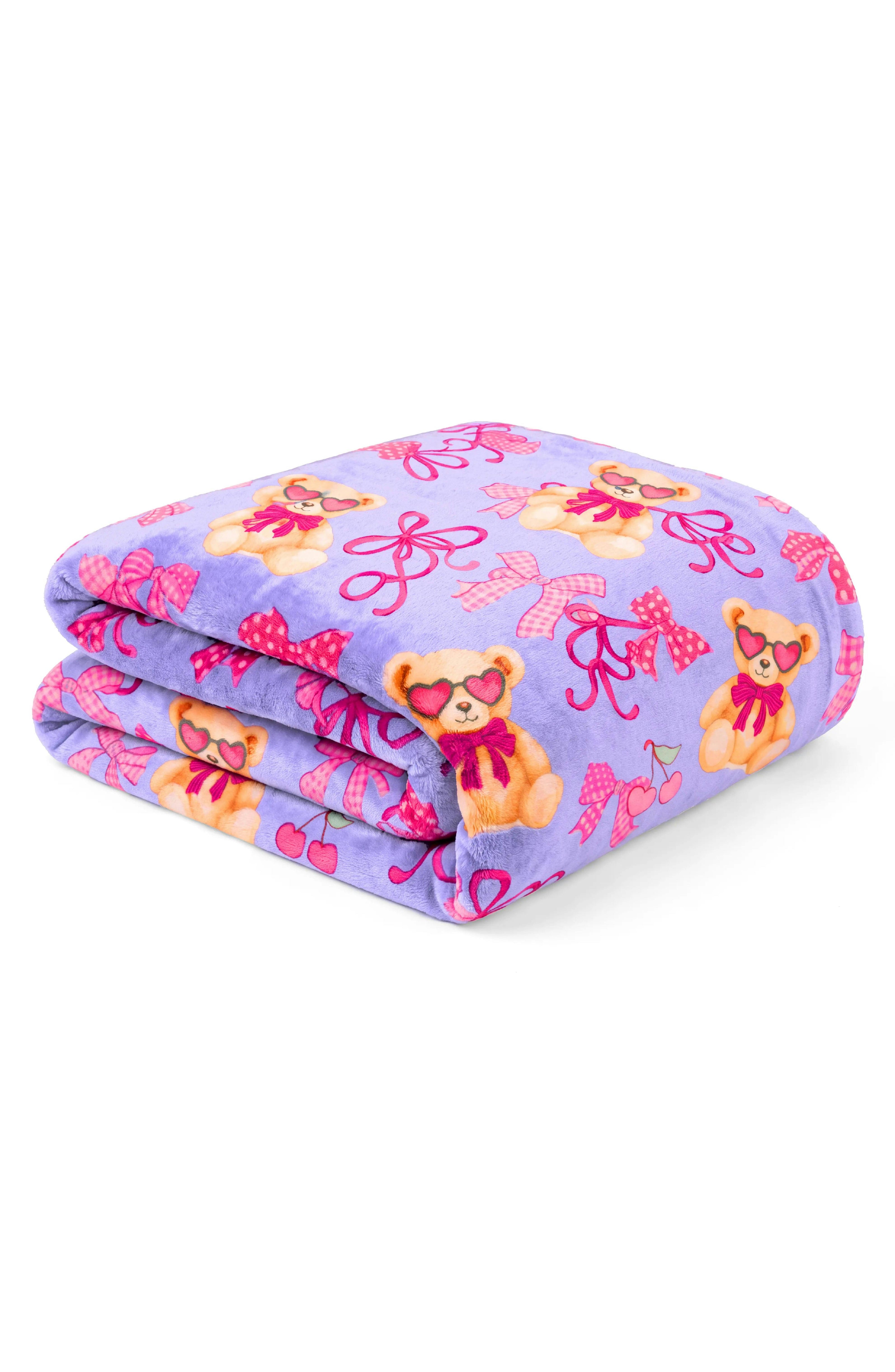 Teddy Bows Plush Blanket