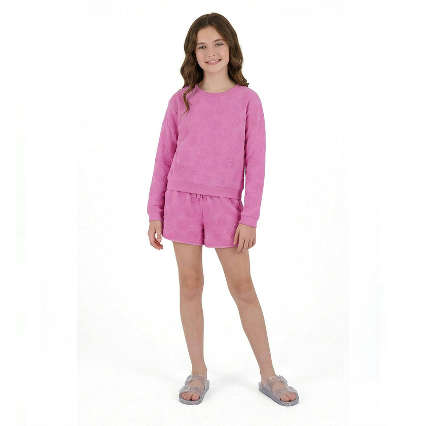 Terry Pullover And Short Set | Purple