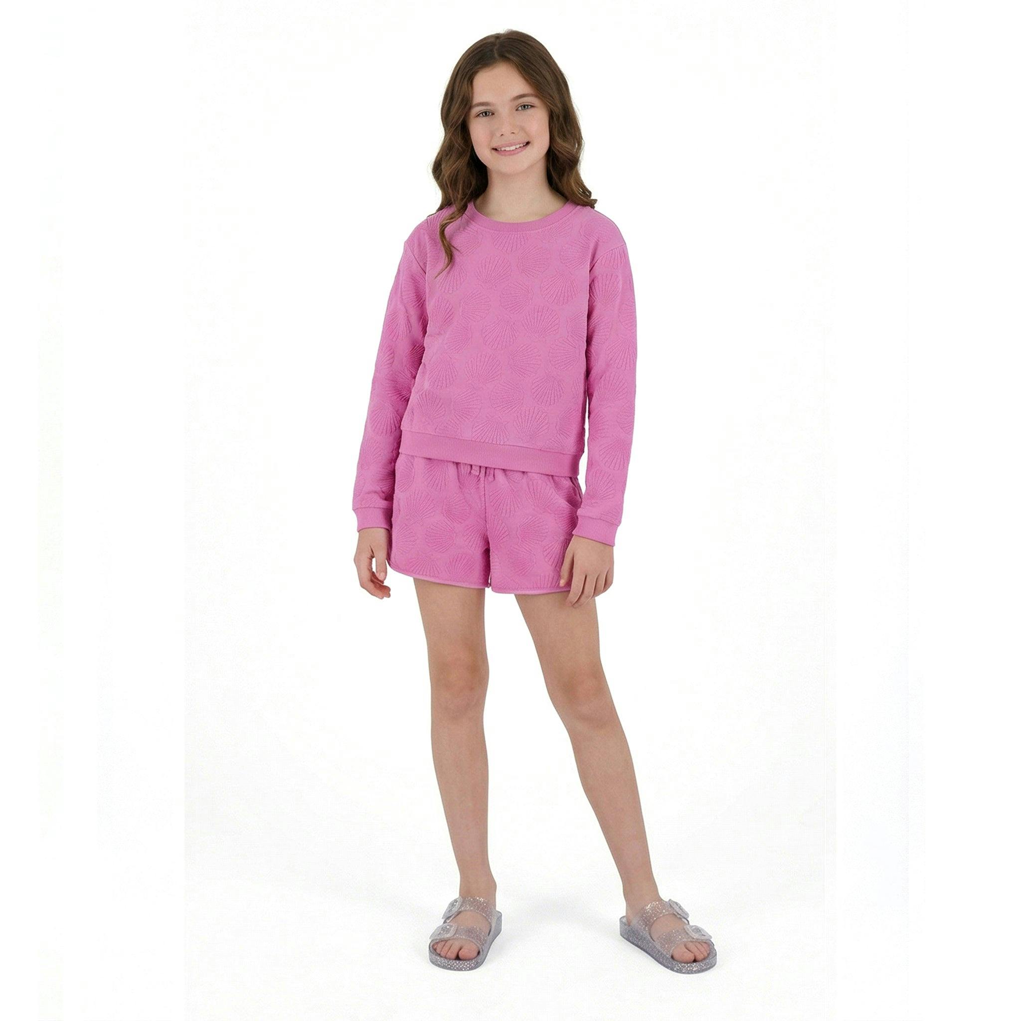 Terry Pullover And Short Set | Purple