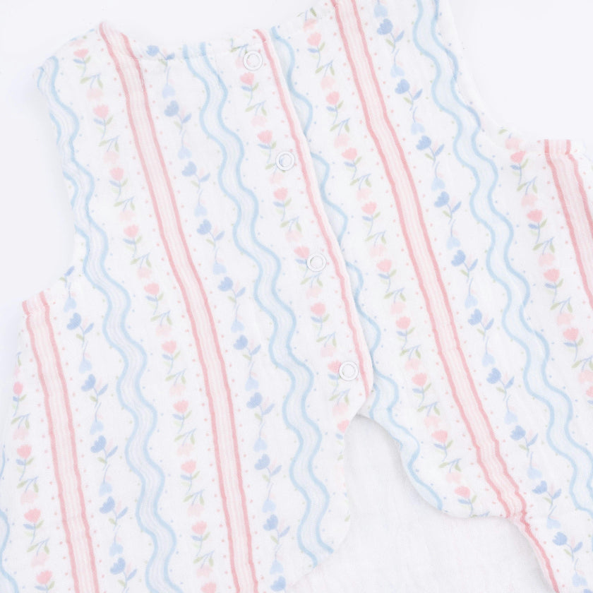 Tulip Stripe - Scallop Back Top with Bloomer & Headband