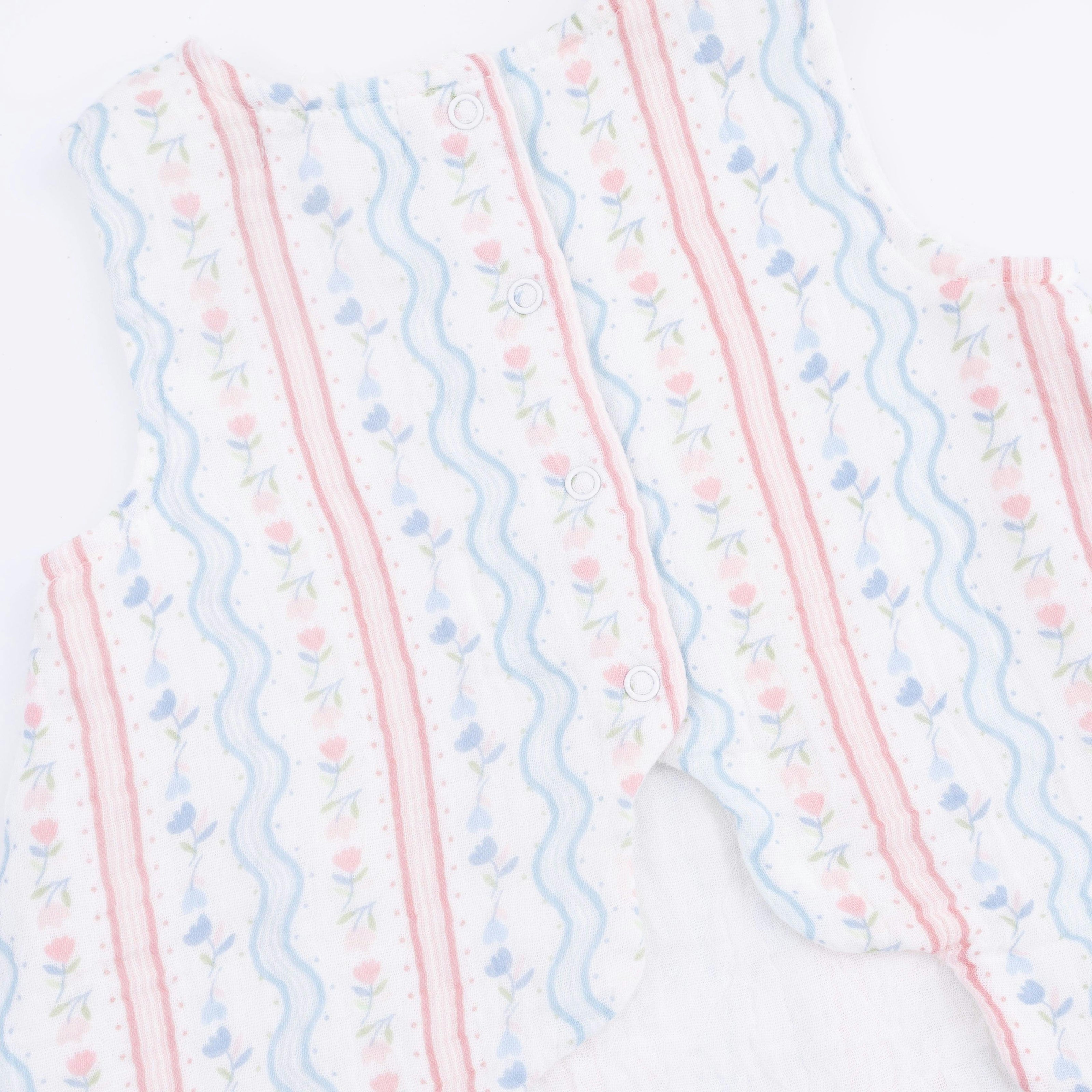 Tulip Stripe - Scallop Back Top with Bloomer