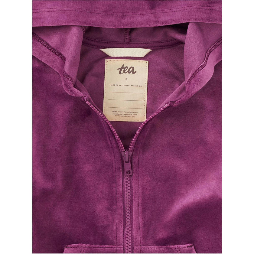Ears Velour Hoodie, Purple