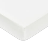 Mini Crib Sheet in GOTS Certified Organic Brushed Cotton in Bright White