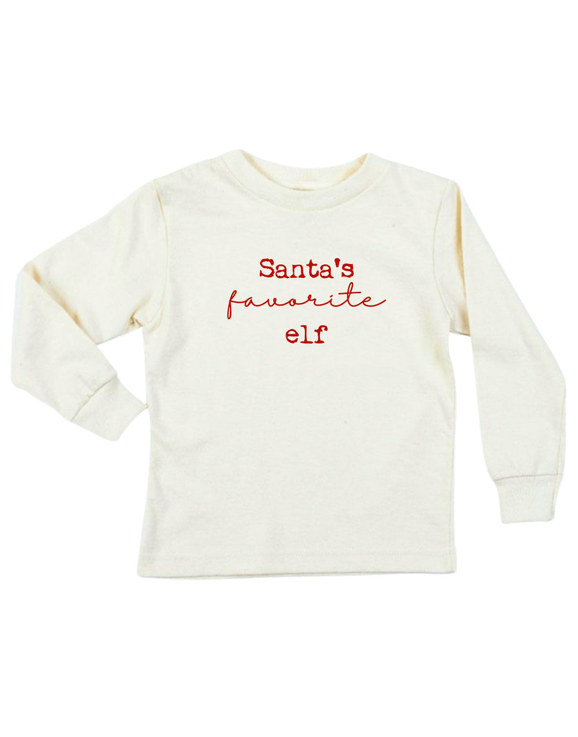 Santa's Favorite Elf Organic Kids T-Shirt Long Sleeve