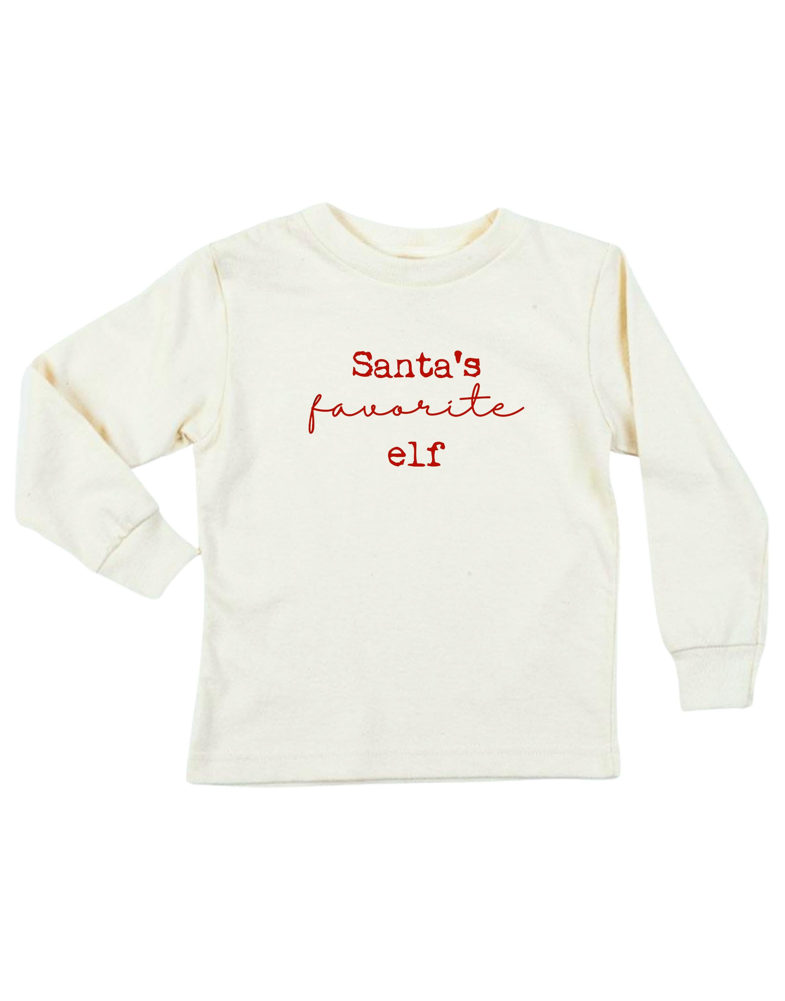 Santa's Favorite Elf Organic Kids T-Shirt Long Sleeve