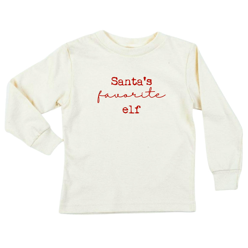 Santa's Favorite Elf Organic Kids T-Shirt Long Sleeve