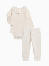 Organic Girl Waffle Bodysuit Set