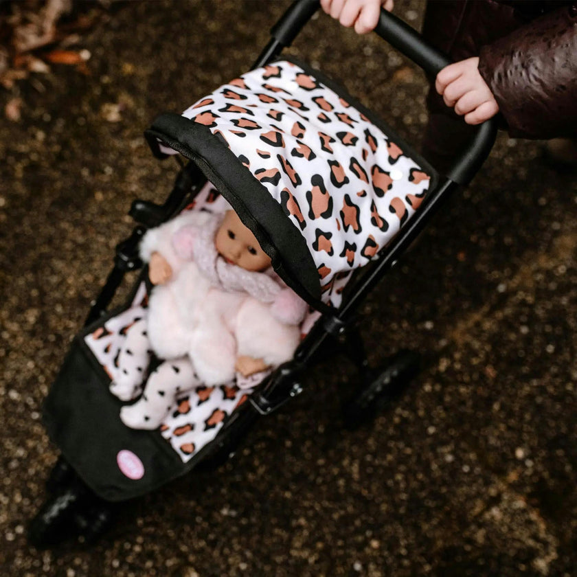 Gotz 3‑Wheel Doll Buggy “Little Tiger” – Compact Tiger‑Print Doll Stroller with Sunshade